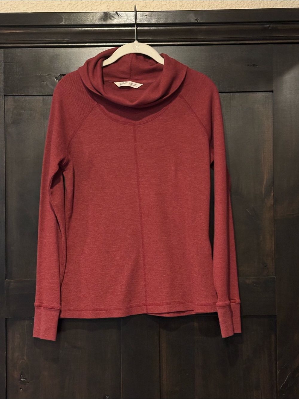 Woolrich Women’s Red Knit Cowl Neck Pullover Shirt Long Sleeve Size Small